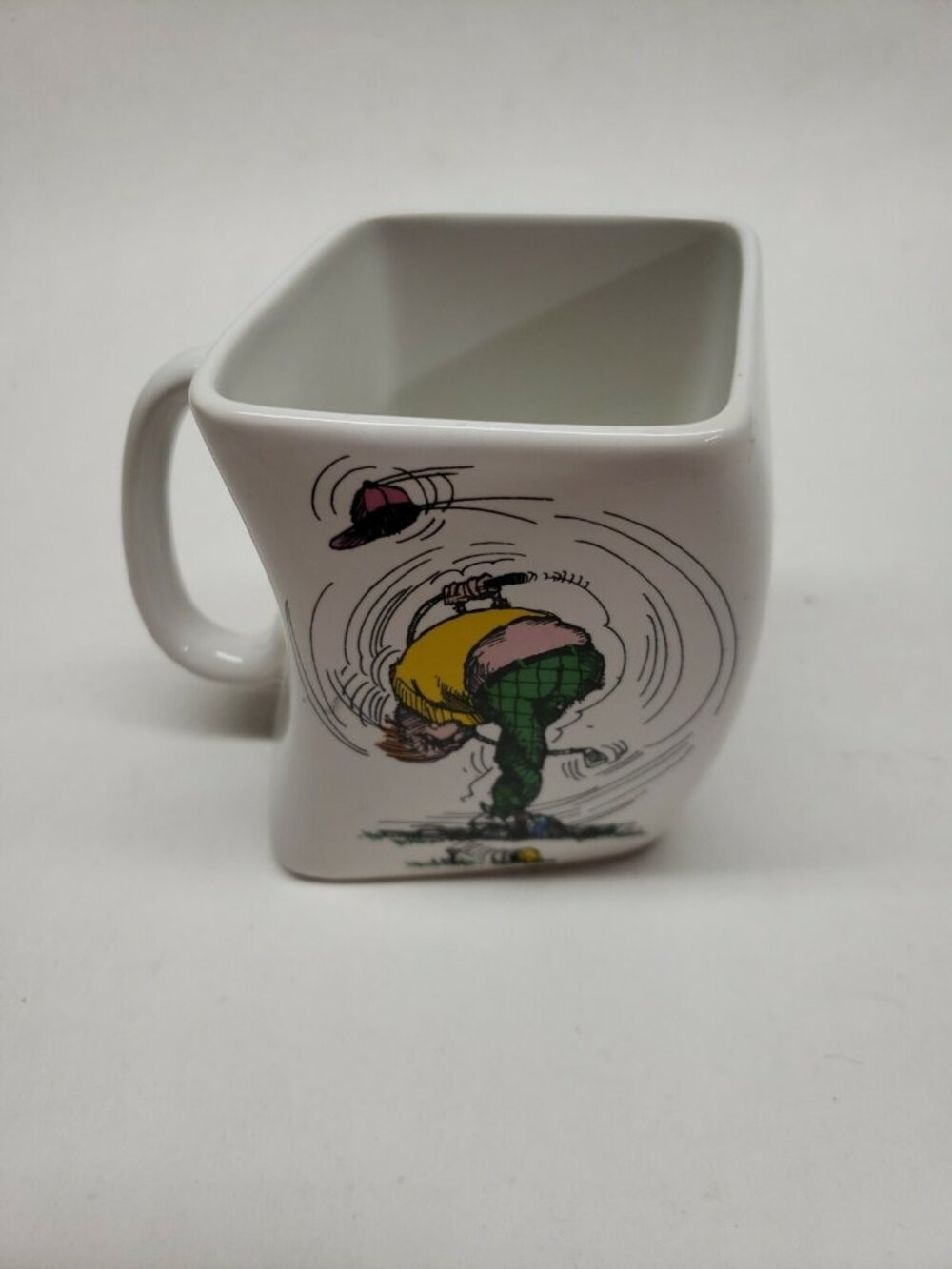 Square Twisted Golfers Coffee Mug Cup The Results of Over-Swing
